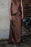 BASERANGE tight skirt SKDYF-VI-SP24 dark brown